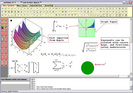 EnVision: A tool for live web-based communication in the mathematical sciences icon