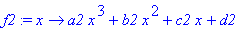 f2 := proc (x) options operator, arrow; a2*x^3+b2*x^2+c2*x+d2 end proc