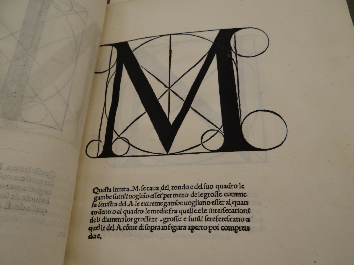 Pacioli's study of the letter M, once used as the Metropolitan Museum of Art's logo.