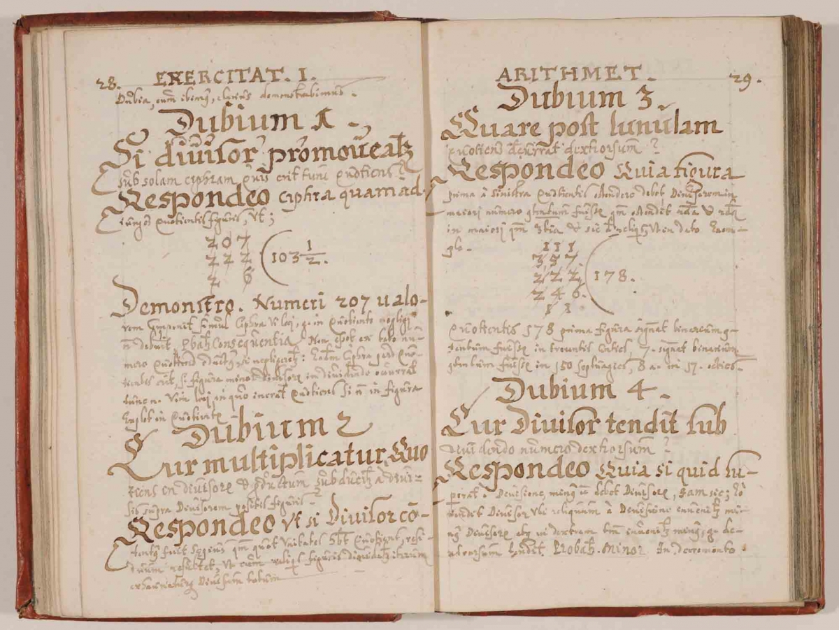 Folios 28-29 from Hugolinus Kneiff’s Mathematisches Übungsbuch.