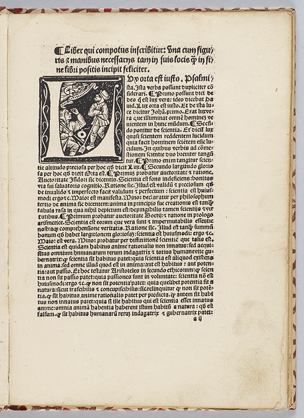First page of Computus cum commento by Anianus, 1488