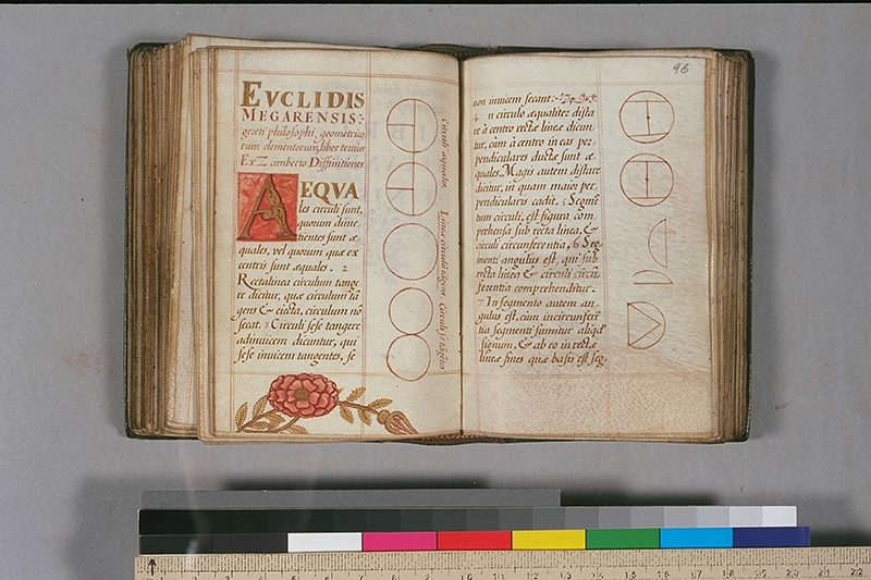 Folios 95v-96 of Italian edition of Euclid's Elements, circa 1510