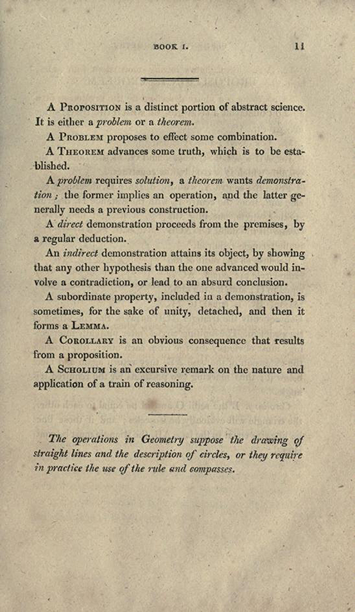 Page 11 of Elements of Geometry and Plane Trigonometry by John Leslie, third edition, 1817