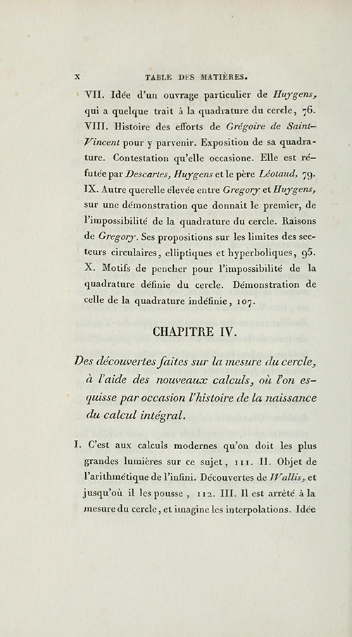 Page x from 1831 edition of Montucla's history of circle quadrature.