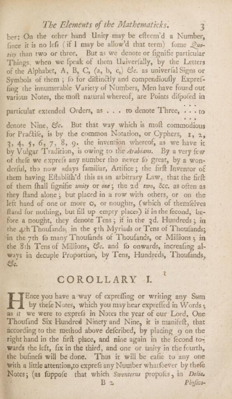 Page 3 from 1700 English translation of Mathesis Enucleata by Johann Christoph Sturm.