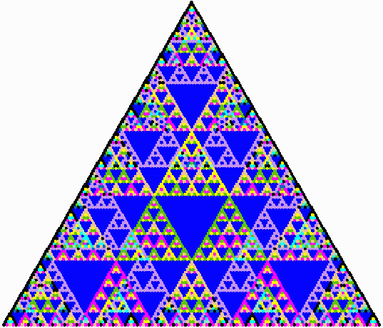 Pascal's triangle mod 2 with 125 rows