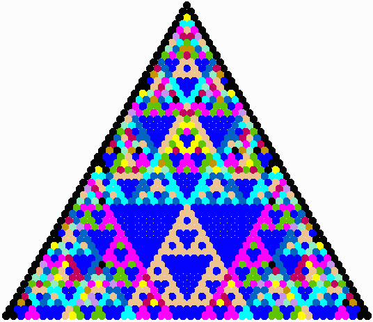 Pascal's triangle mod 4 with 50 rows