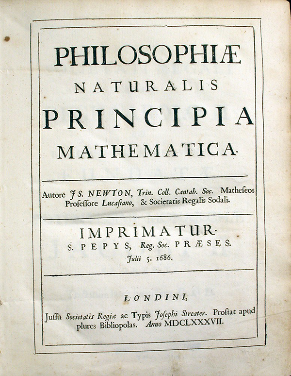 The book, Newton's 1687 Principia Mathematica, is a primary source.