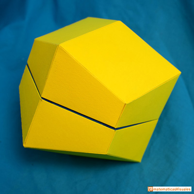 Model of a trapezo-rhombic dodecahedron. 