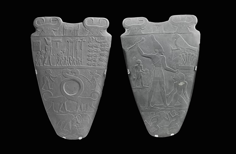 The Narmer Palette from ancient Egypt.