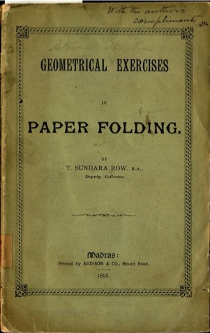 Title page of Geometrical Exercises in Paper Folding owned by Artemas Martin.