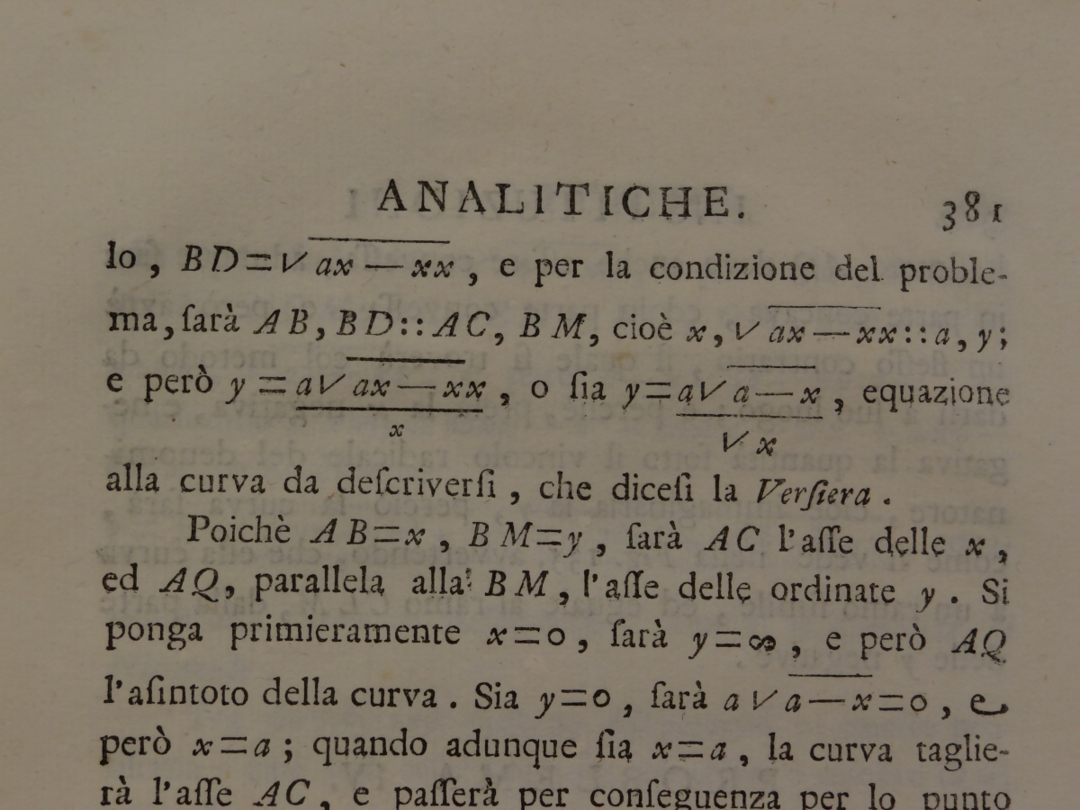 Page 381 from Maria Agnesi's Instituzioni Analitiche.