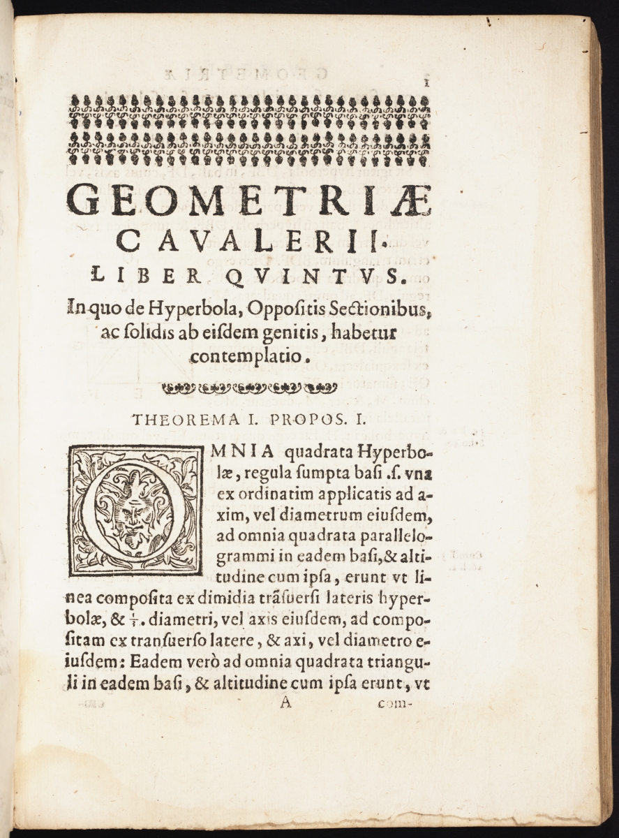 Book V of Cavalieri's Geometria indivisibilibus (1635).