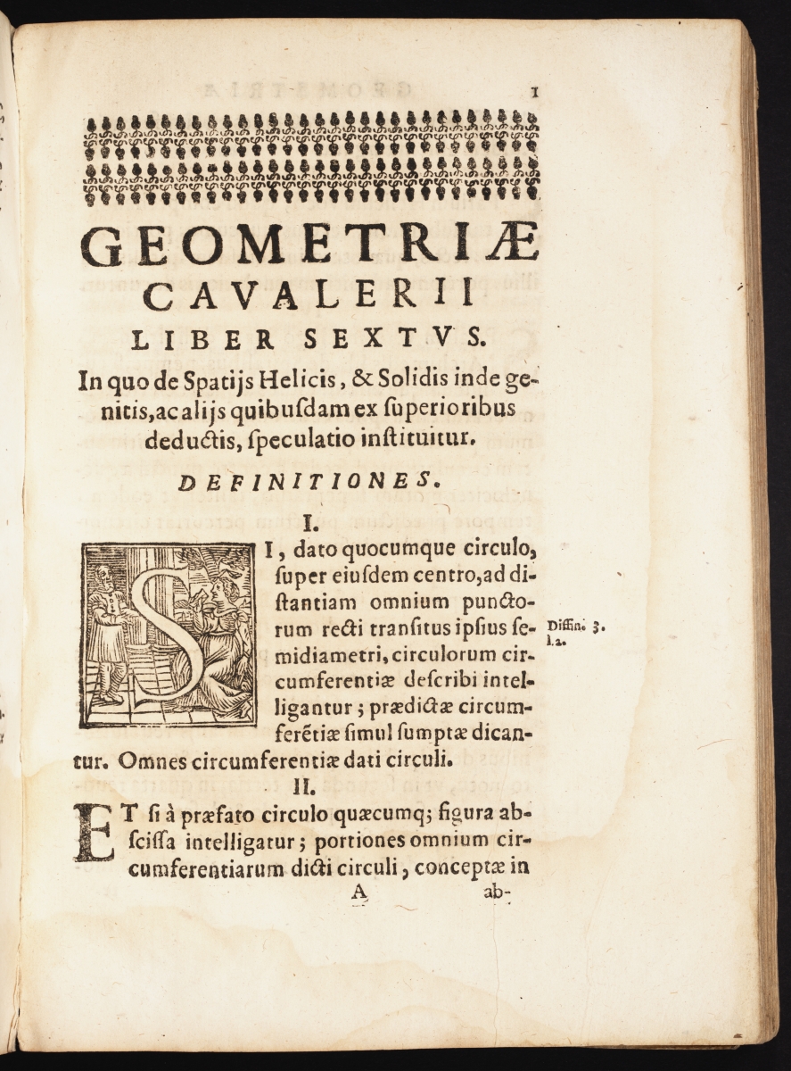 Book VI of Cavalieri's Geometria indivisibilibus (1635).