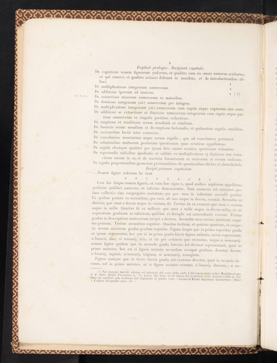 Page 2 from 1857 printing of Fibonacci's Liber abaci.