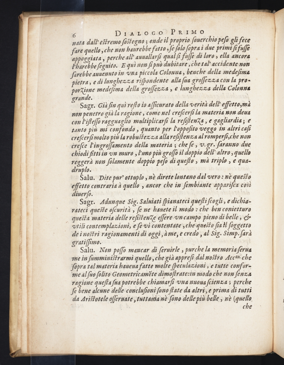 Page 6 of Galileo's 1638 Two New Sciences.