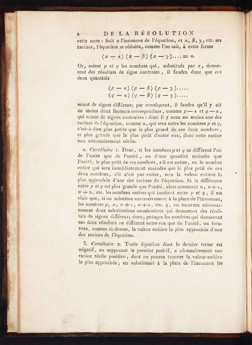 Page 2 of Lagrange’s Traité de la Résolution des Equations Numérique