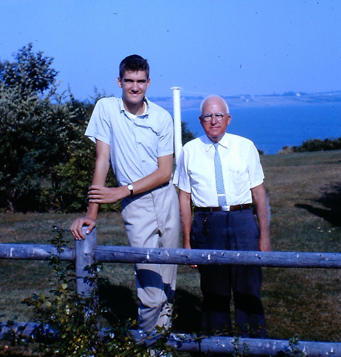 The author with his grandfather, R. Bruce Lindsay.