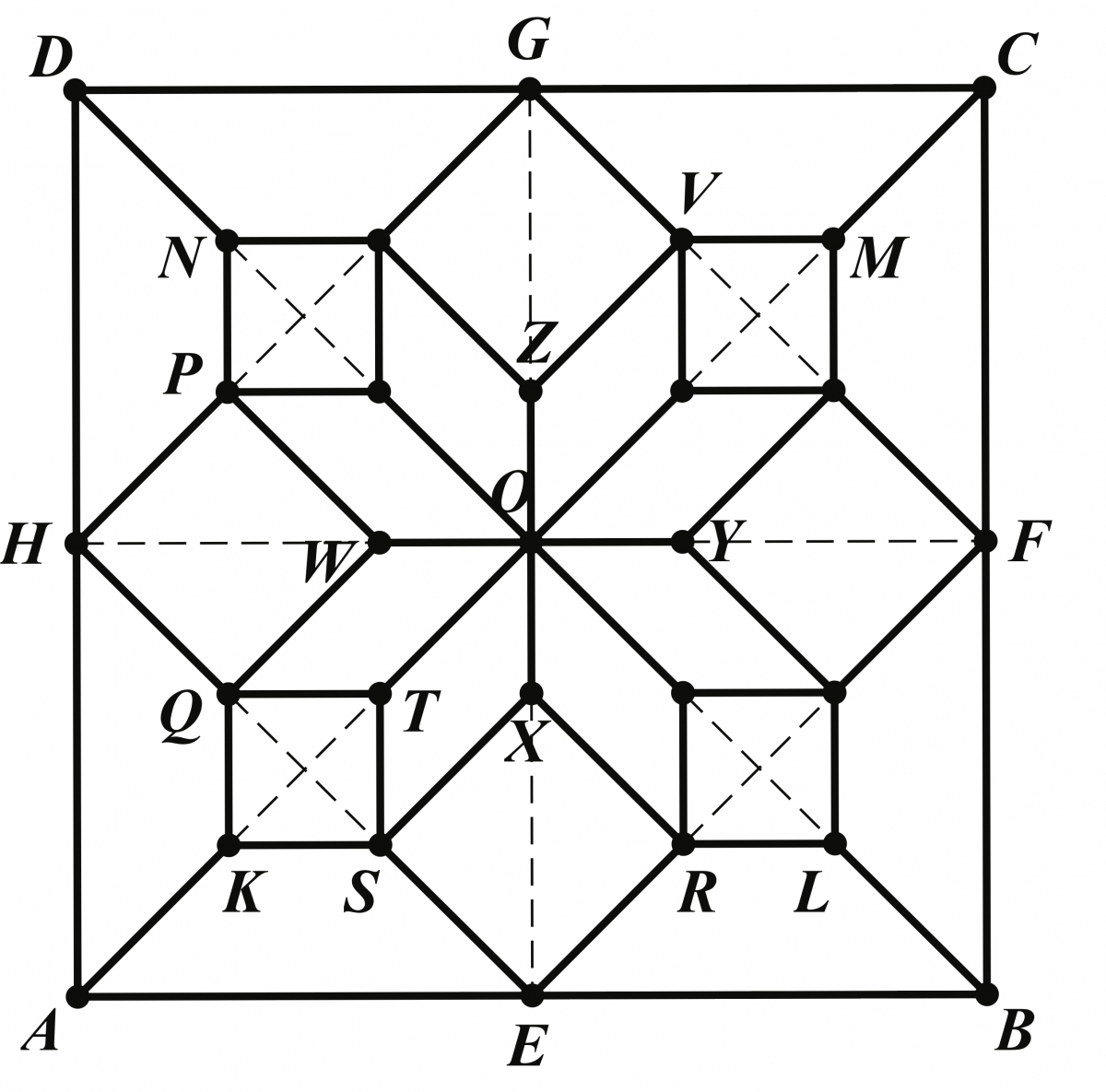 Geometrical diagram for parquet flooring.