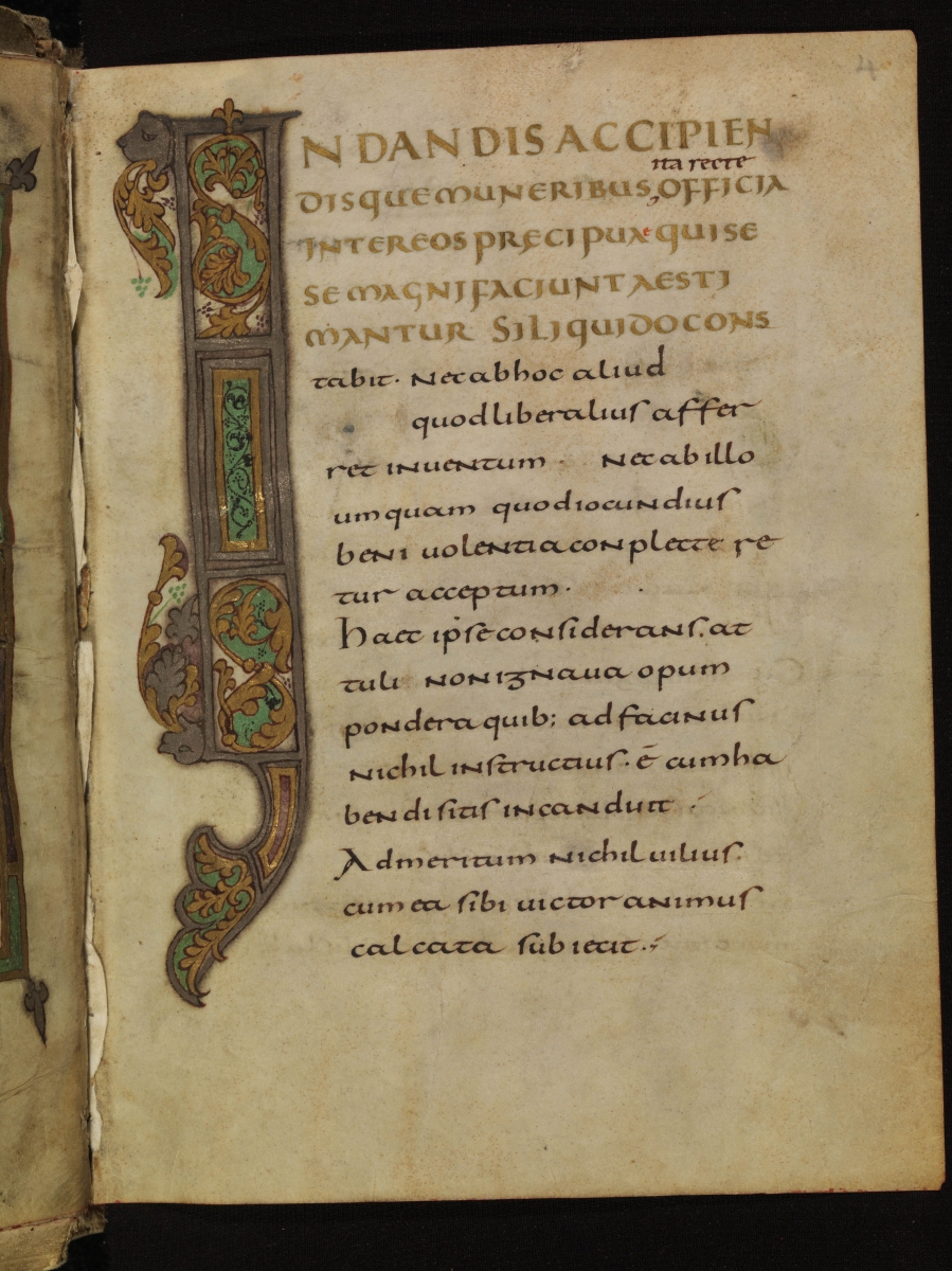 Folio 4r from a manuscript of Boethius' De Institutione Arithmetica copied in 845.
