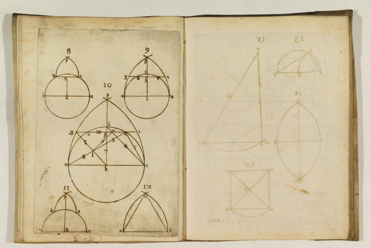 Diagrams from Praxis Geometriae by Markus Christian Ries (1700).