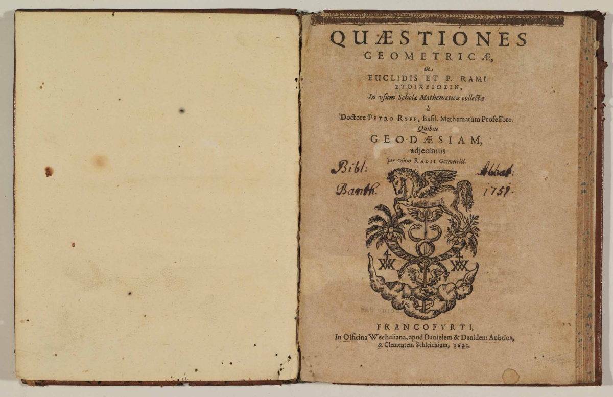 Title page for Peter Ryff's 1621 Questiones Geometricae.