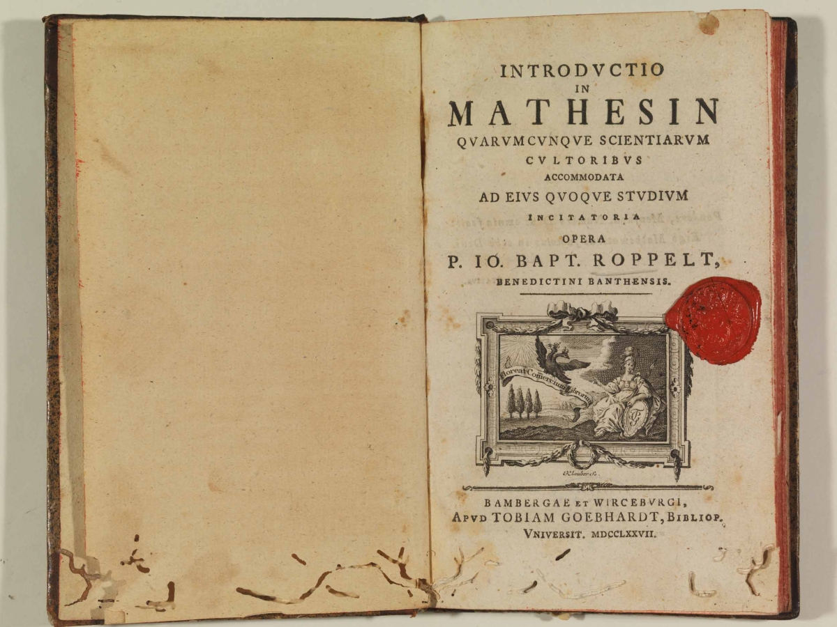 Title page for Johann Baptist Roppelt's 1777 Introdvctio in mathesin.