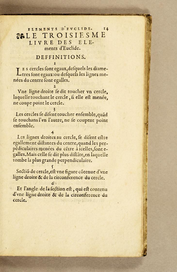 Page 14 from Pierre Forcadel's 1573 Les six premiers livres des elements d'Euclide.