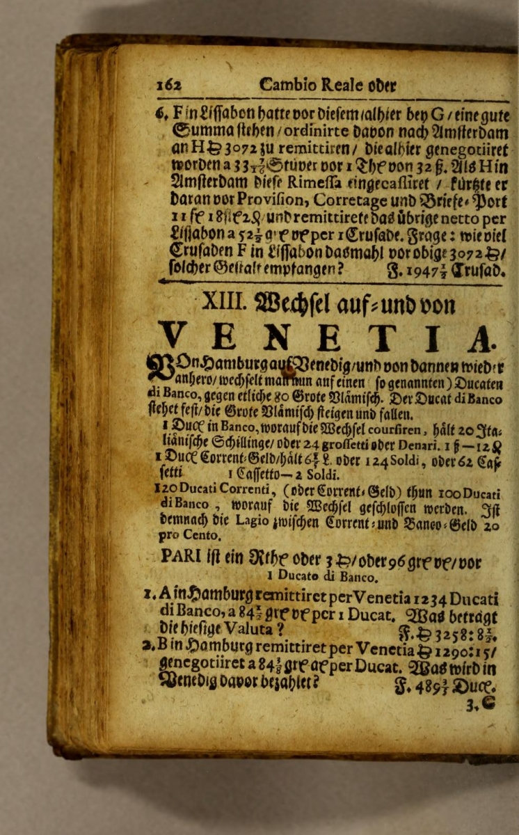 Page 162 from a 1726 edition of Valentin Heins's Tyrocinium mercatorio-arithmeticum.