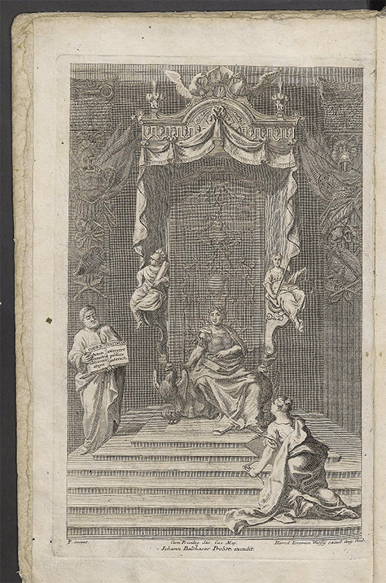 Frontispiece from Praxis geometriae by Johann Fredrick Penther, 1752
