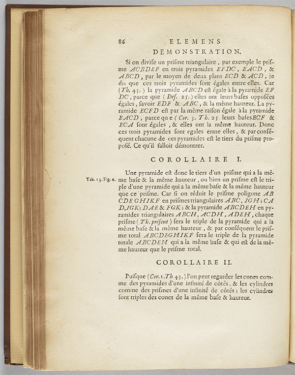 Page 86 from the 1731 Élémens de Mathématiques by Pierre Varignon.