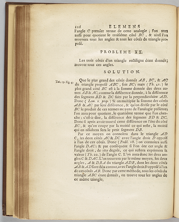Page 116 from the 1731 Élémens de Mathématiques by Pierre Varignon.