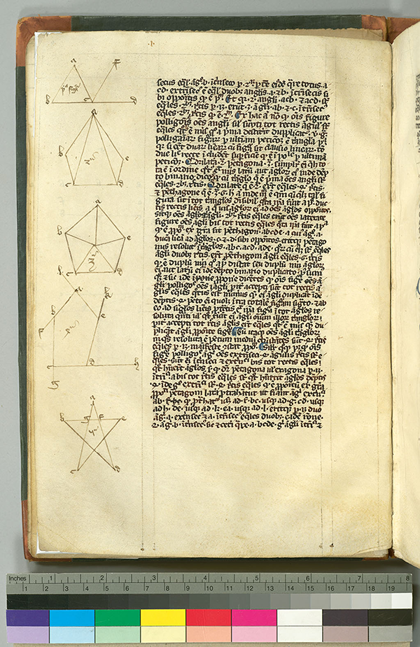 Folio 9 (verso) of Geometria Euclidis cum commento magistri Campani, c. 1300-1315