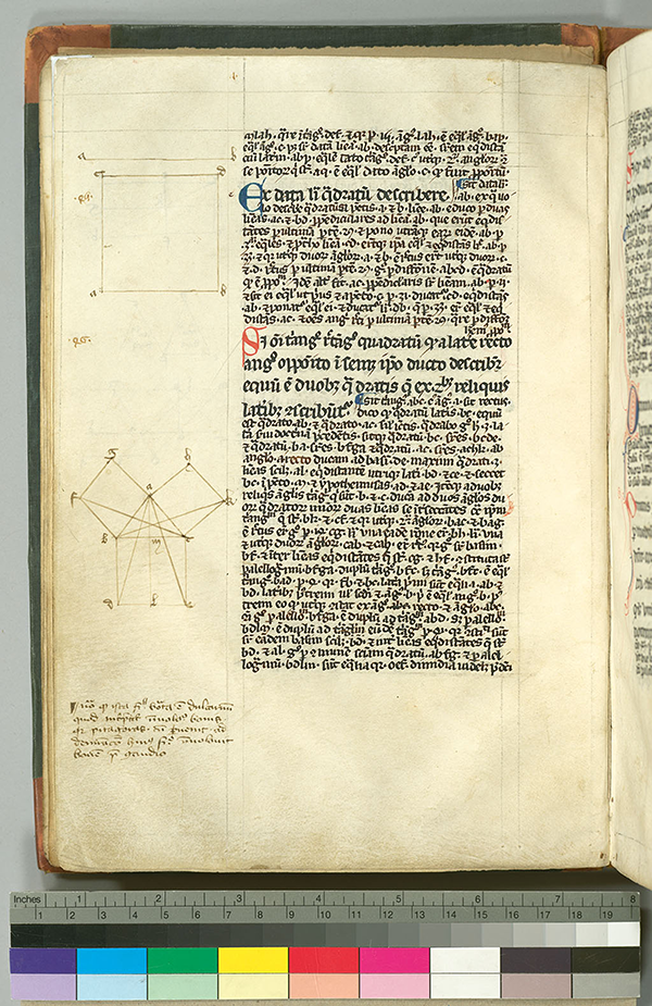 Folio 12 (verso) of Geometria Euclidis cum commento magistri Campani, c. 1300-1315