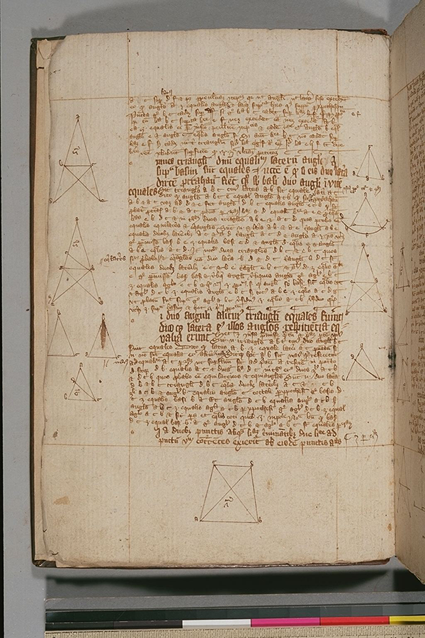 Folio 2 (verso) from English manuscript of Euclid's Elements in Latin, circa 1385-1399