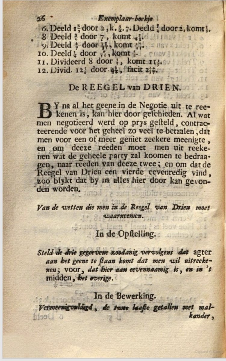 Page 26 from Abraham de Graaf's Exemplaar-boekje van de arithmetica.