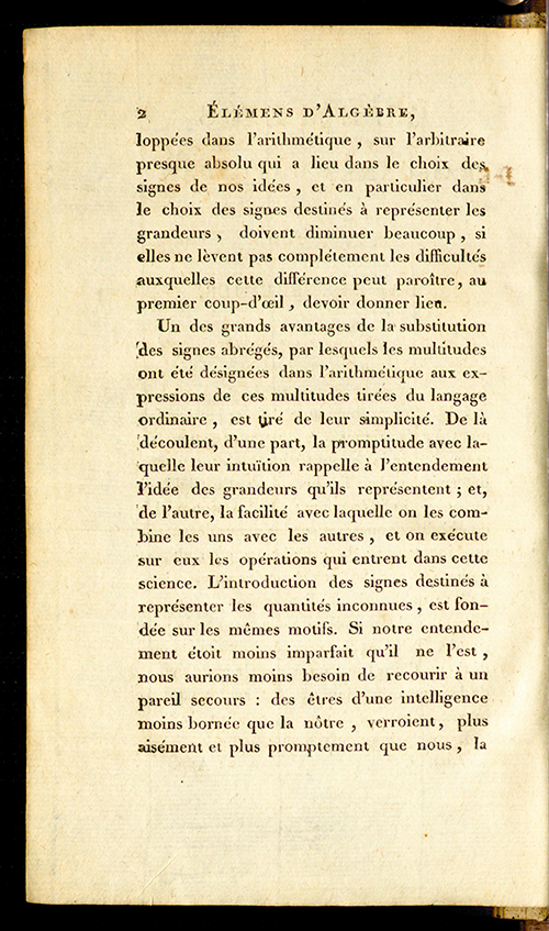 Page 2 of Élemens raisonnés d’algèbre by Simon L'Huilier, 1804