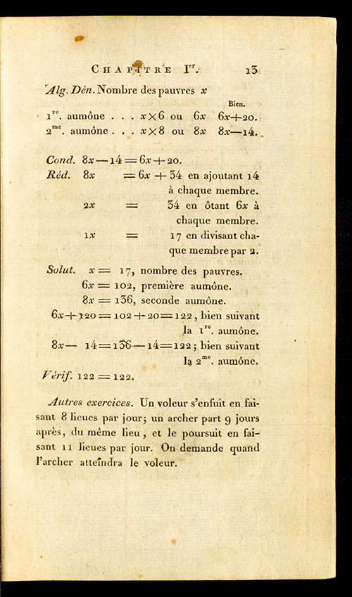 Page 13 of Élemens raisonnés d’algèbre by Simon L'Huilier, 1804