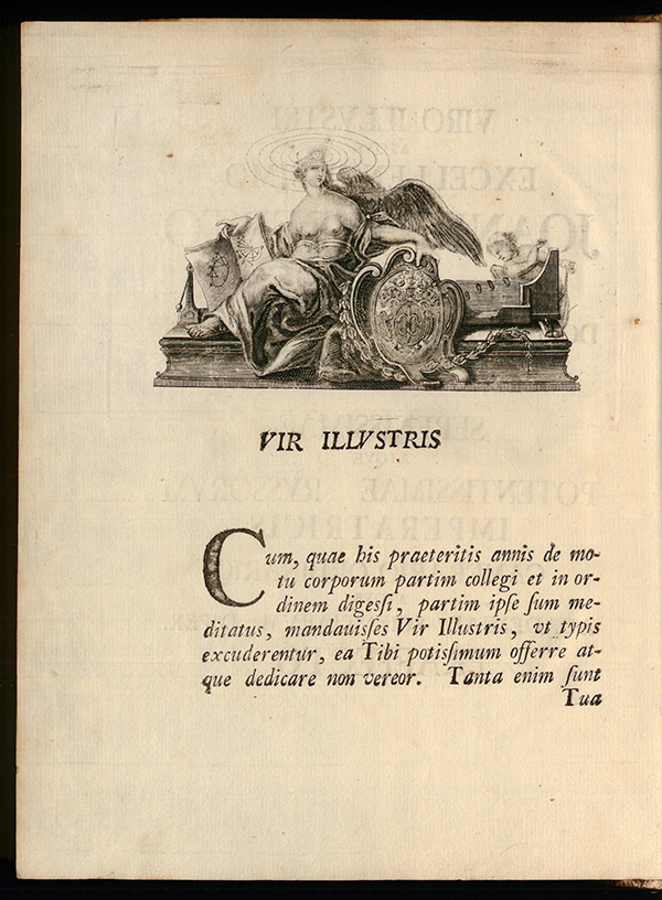 "Vir Illustris" page from Mechanica by Leonhard Euler, 1736