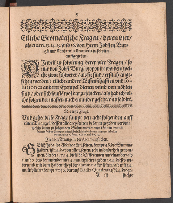 Page 5 of Etliche geometrische Quaestiones by Benjamin Bramer, 1618