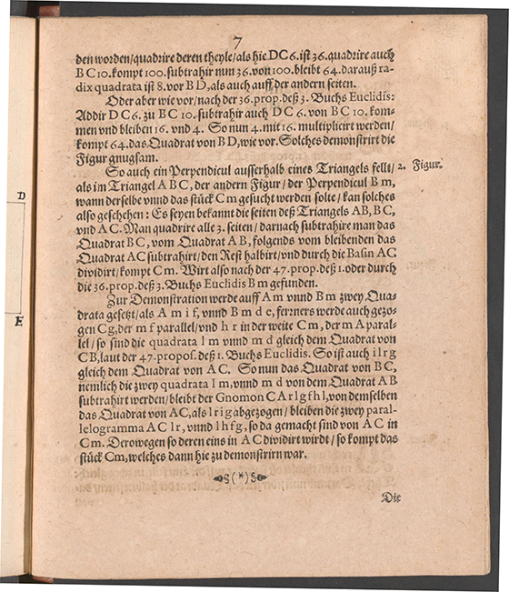 Page 7 of Etliche geometrische Quaestiones by Benjamin Bramer, 1618