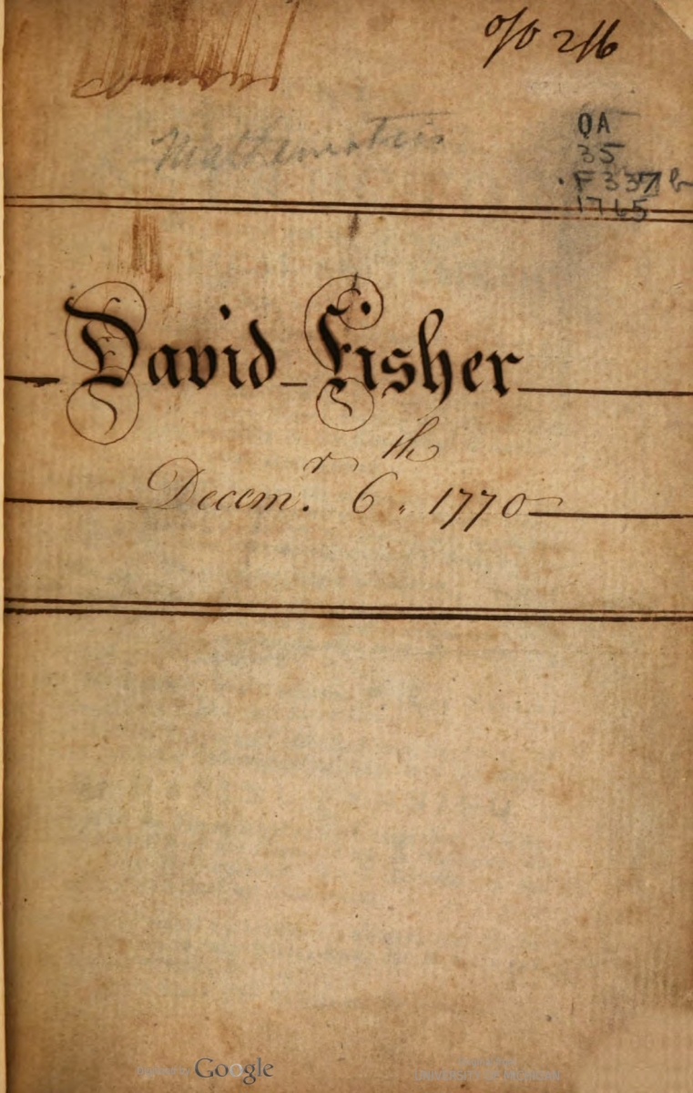 Owner's signature in Daniel Fenning's The British Youth's Instructor.