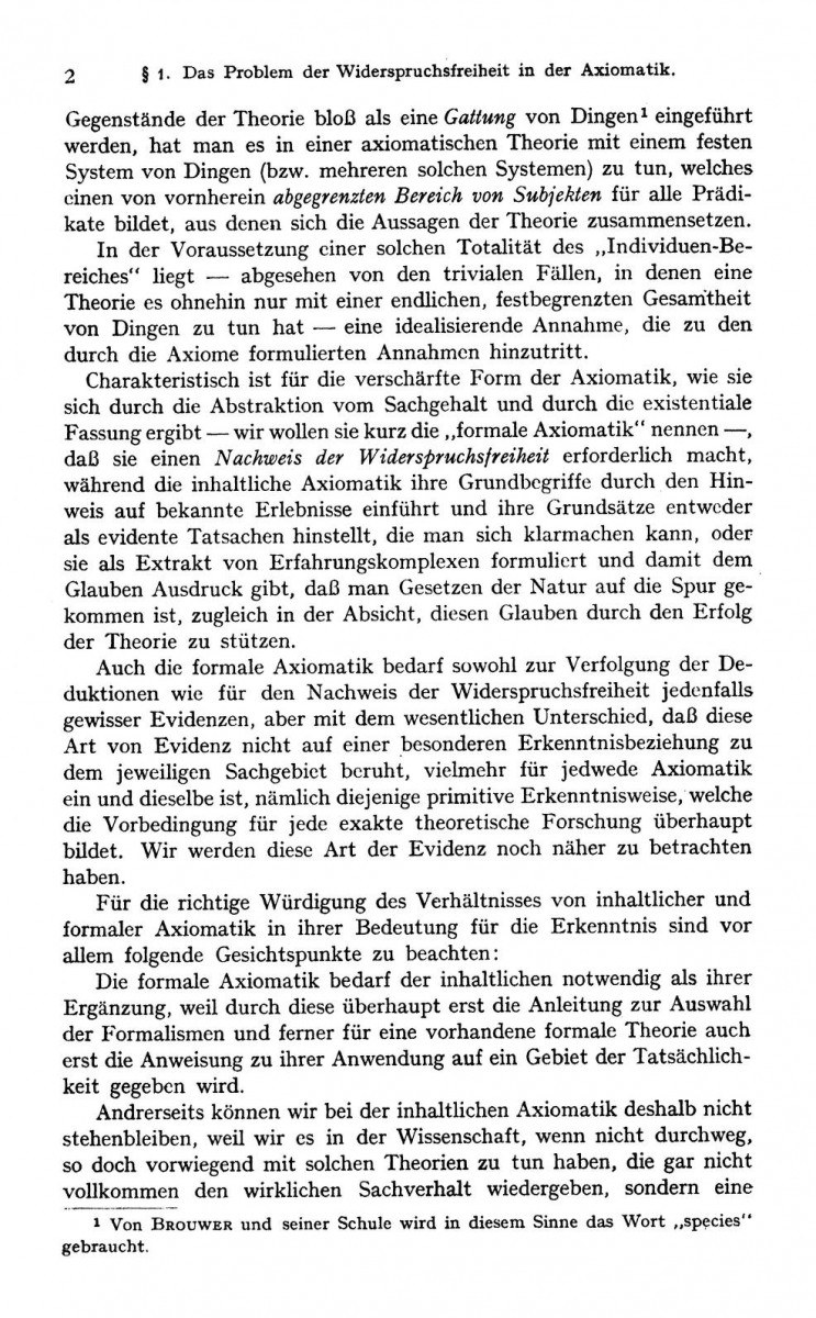 Page 2 of Hilbert and Bernays's 1934 Grundlagen der Mathematik, volume 1.