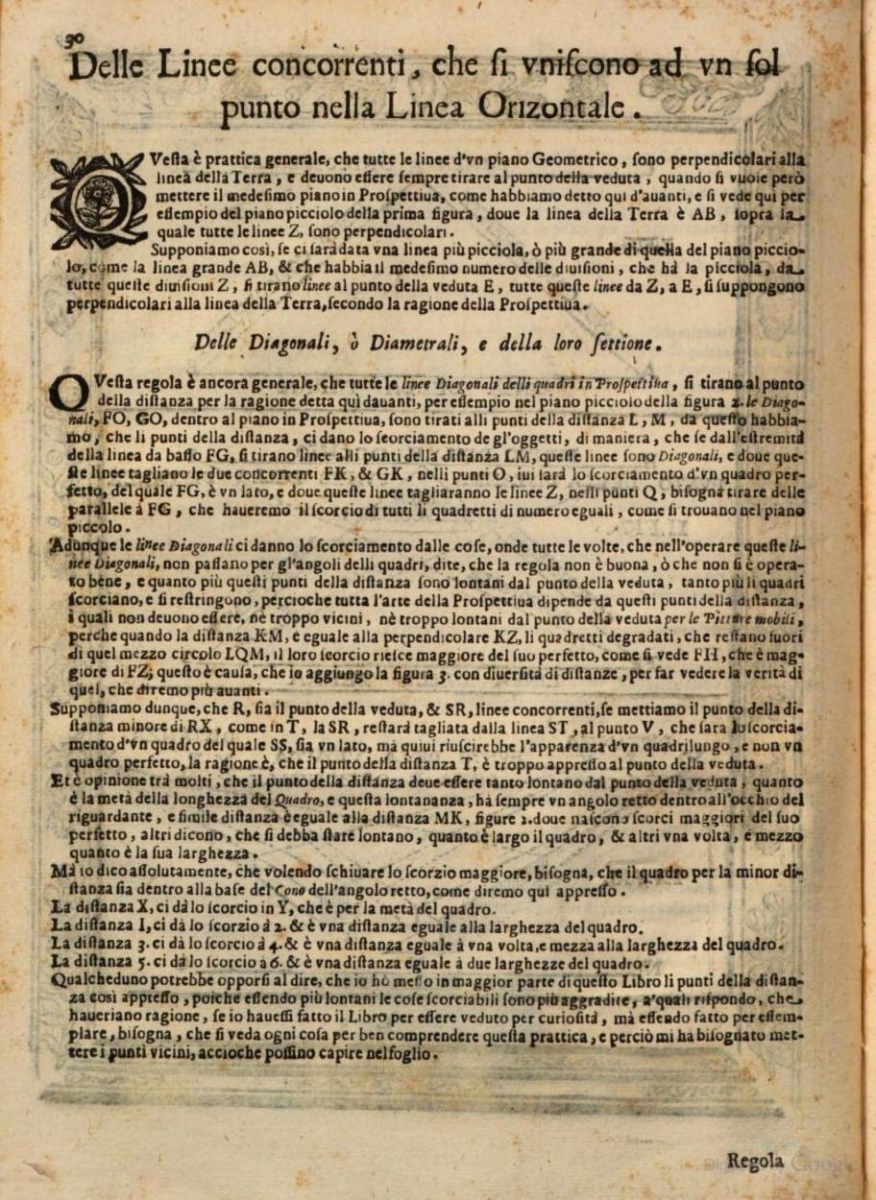 Page 30 from a 1683 printing of Giulio Troili’s Paradossi per pratticare la prospettiua senza saperla.