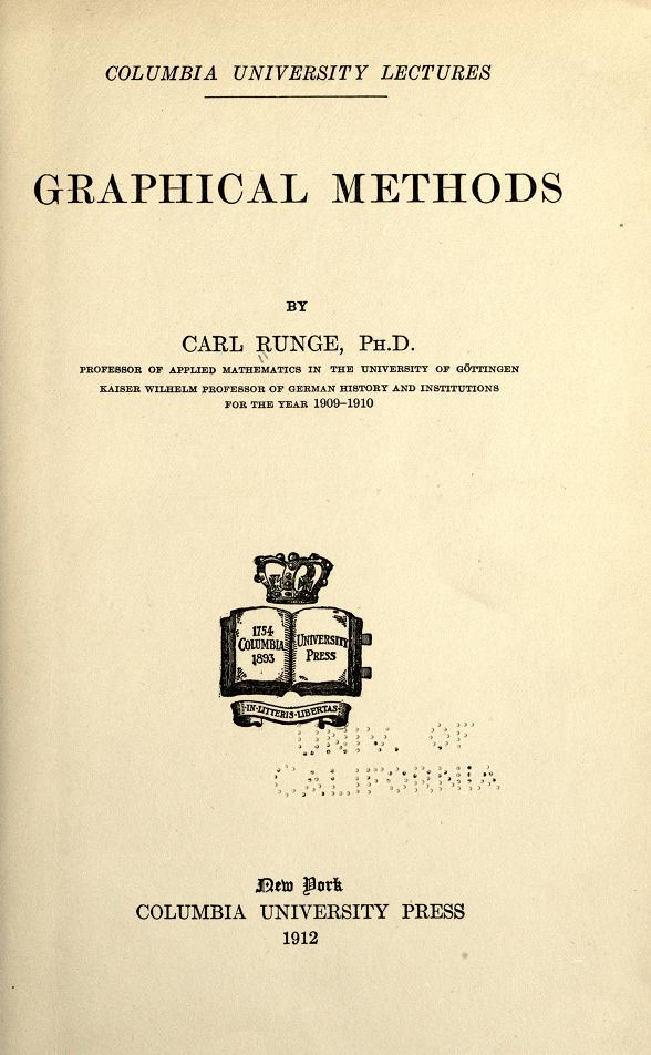 Title page of Carl Runge's 1912 Graphical Methods.