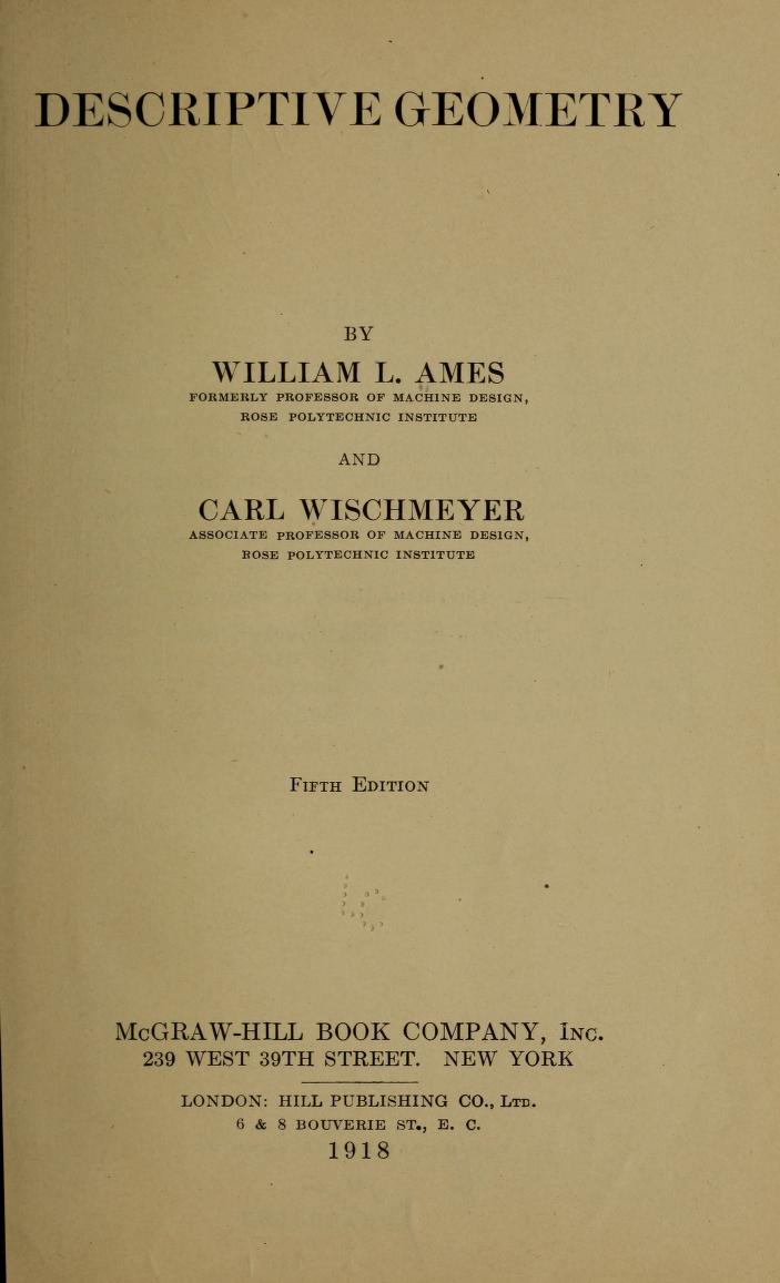 Title page for Descriptive Geometry by William L. Ames and Carl R. Wischmeyer.