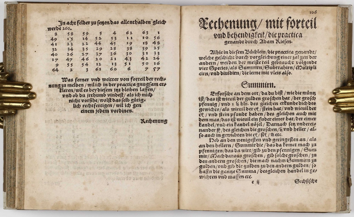 Folio 106 from Adam Riese's 1550 Rechenung nach der Lenge.