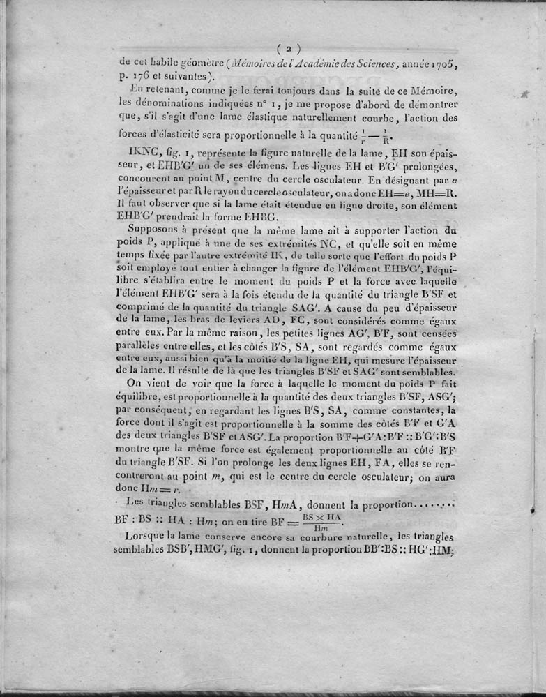 Second page of Sophie Germain's 1821 Recherches sur la theorie des surfaces elastiques.