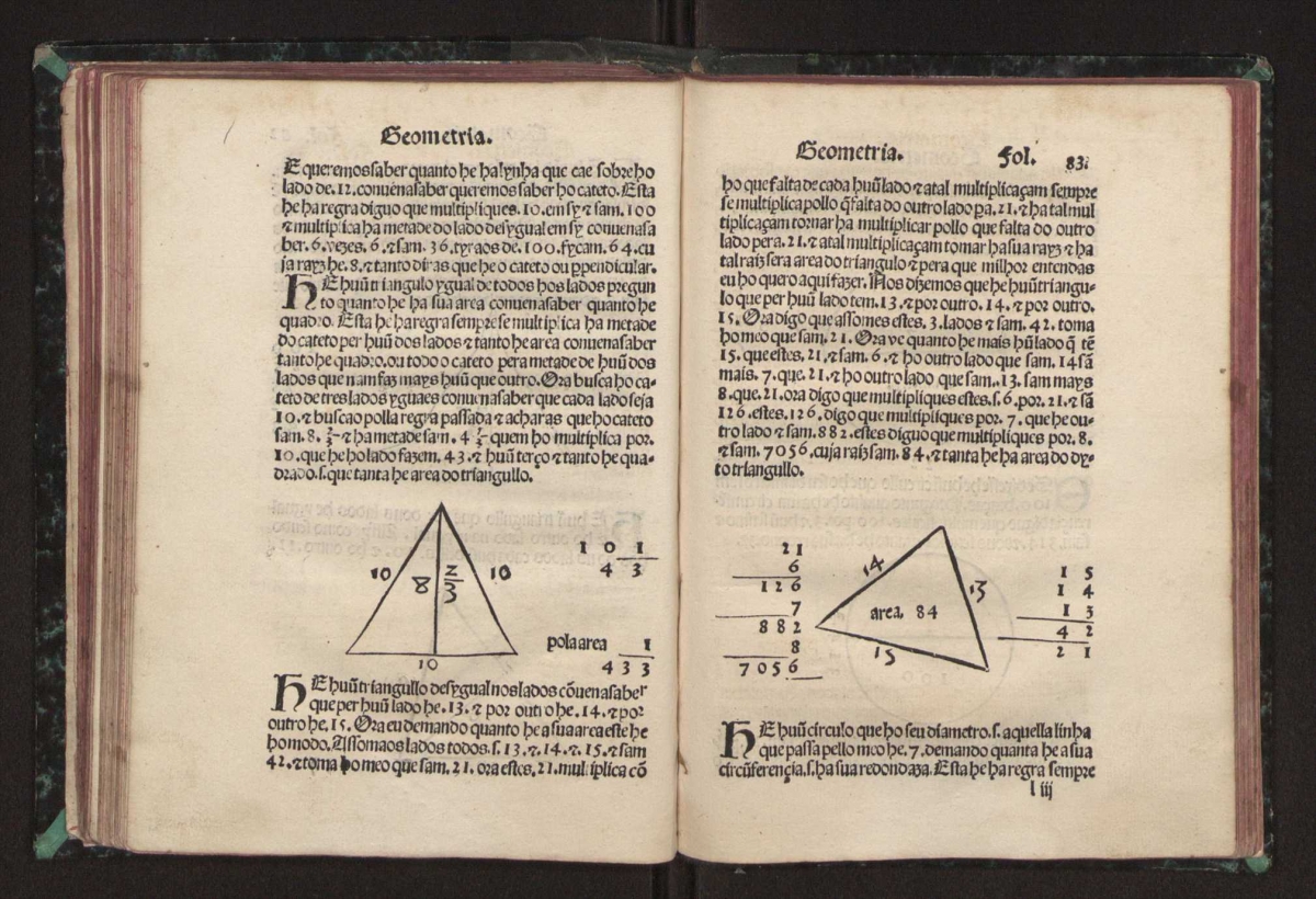 Folio 83 from Gaspar Nicolas's 1519 Tratado da Prática D'arismetyca.