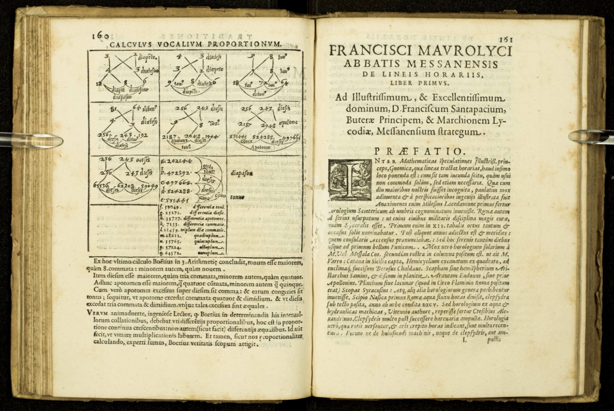 Pages 160-161 from Francesco Maurolico’s 1575 Opuscula mathematica.